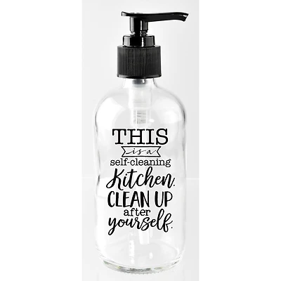 8oz. Self-Cleaning Kitchen Glass Soap Dispenser