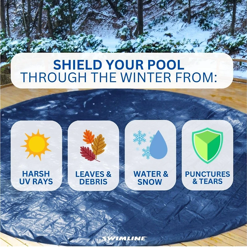 Swim Central 21ft. Blue Oval Super Guard Above Ground Swimming Pool Winter Cover