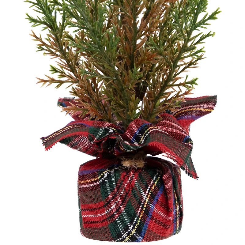 10" Unlit Cedar Artificial Christmas Tree Set