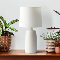 Simple Designs 16" Textured Linear Ceramic Table Lamp