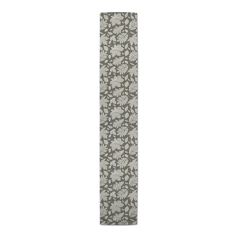 72" Gray Leaf Pattern Table Runner