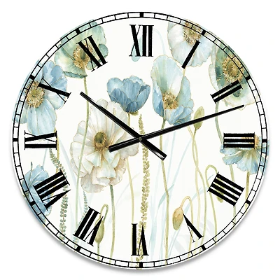 Designart 'My Greenhouse Cottage Flowers Iv Traditional Wall Clock