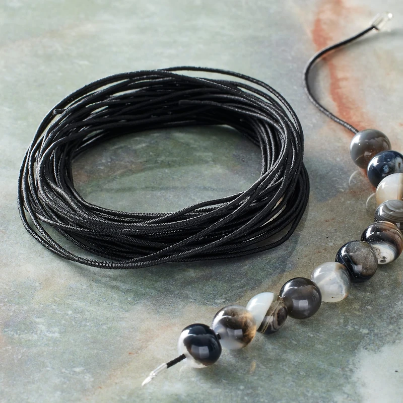 1mm Black Stringing Elastic Cord by Bead Landing™