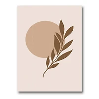 Designart - Abstract Terracotta Sun & Moon With Tropical Leaf