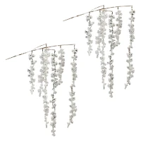 Snowy Hanging Pine Cluster Branches, 2ct.