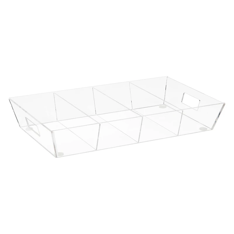 Mind Reader 19.25" Clear 4-Compartment Kitchen Organizer