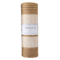 10" x 19ft. White & Natural Striped Mesh by Celebrate It™