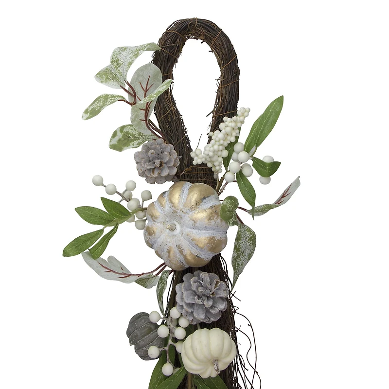 2.1ft. Pumpkin, Berries & Leaves Twig Fall Harvest Thanksgiving Swag