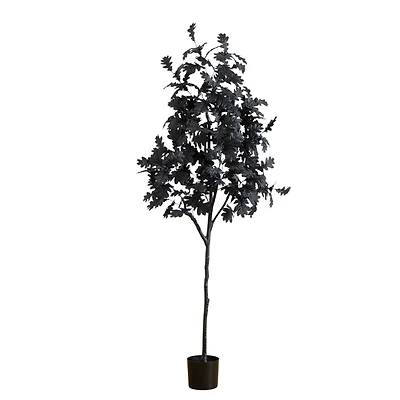 6ft. Artificial Halloween Black Oak Tree