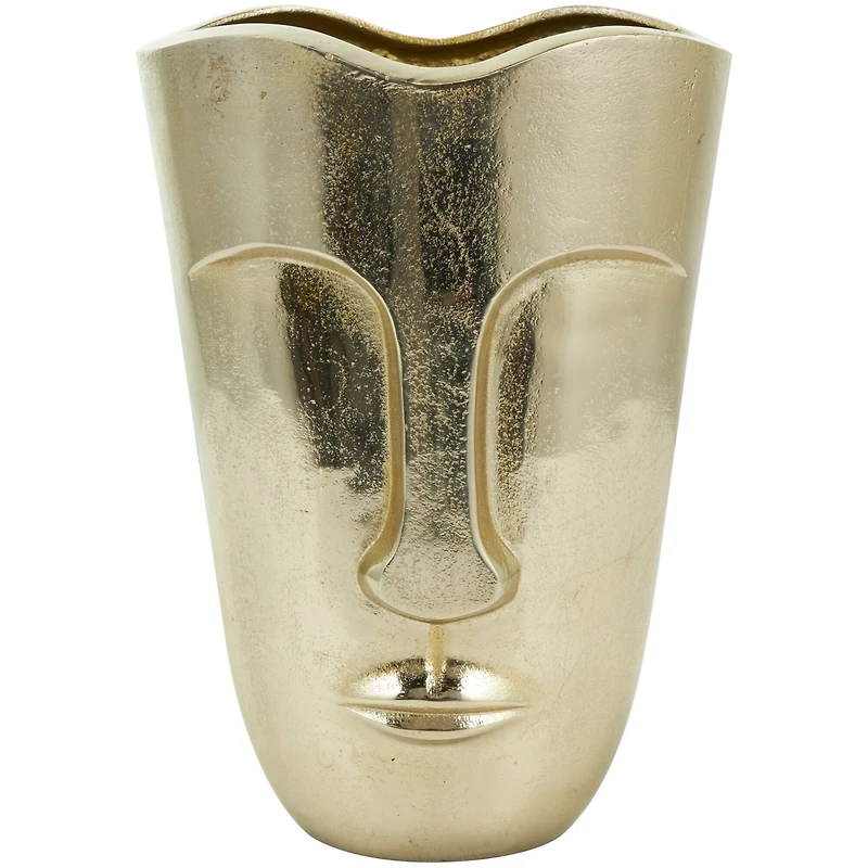 Gold Glam Aluminum Face Vase Set