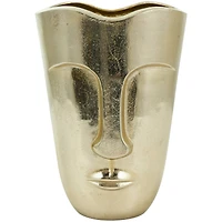 Gold Glam Aluminum Face Vase Set