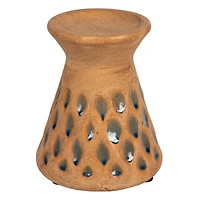 Hello Honey® 6.5" Terra Cotta Debossed Candle Pillar Holder