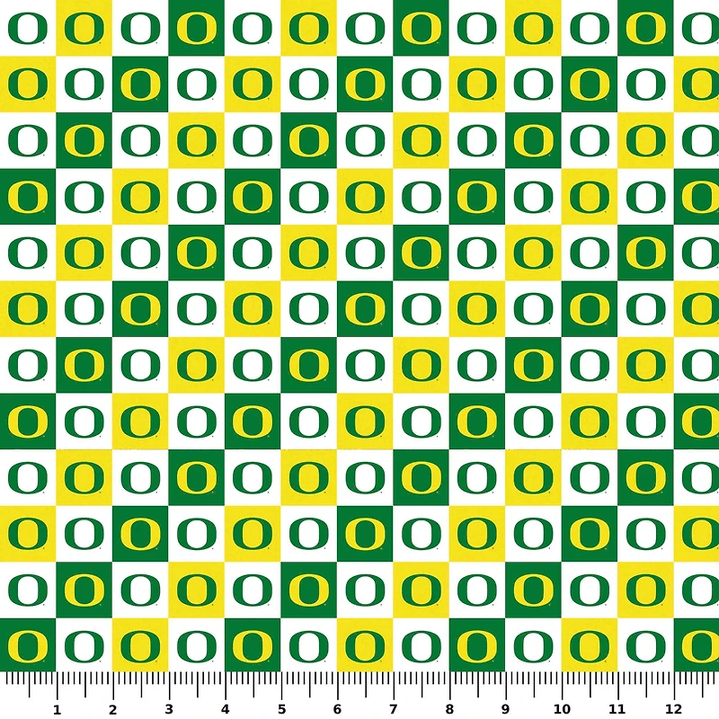 NCAA University of Oregon Ducks Check Cotton Fabric