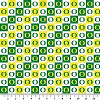 NCAA University of Oregon Ducks Check Cotton Fabric