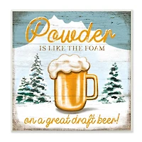 Stupell Industries Powder Like Foam Phrase Winter Mountain Beer Glass,12" x 12"