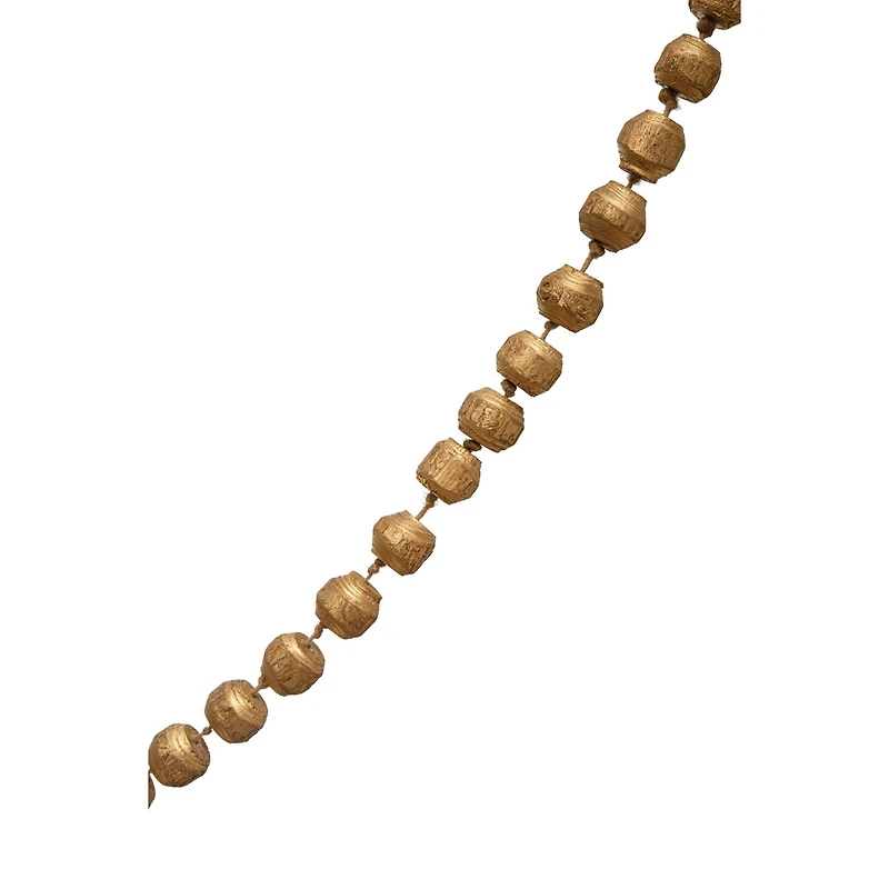 Hello Honey® 6ft. Gold Finish Paulownia Wood Bead Garland