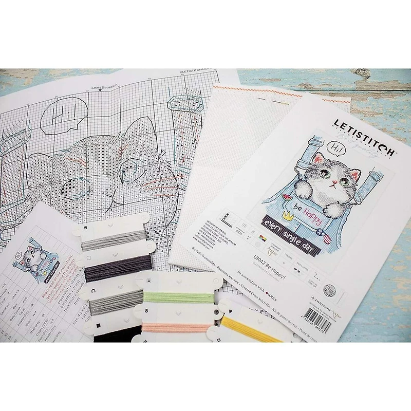 Letistitch Be Happy Counted Cross Stitch Kit