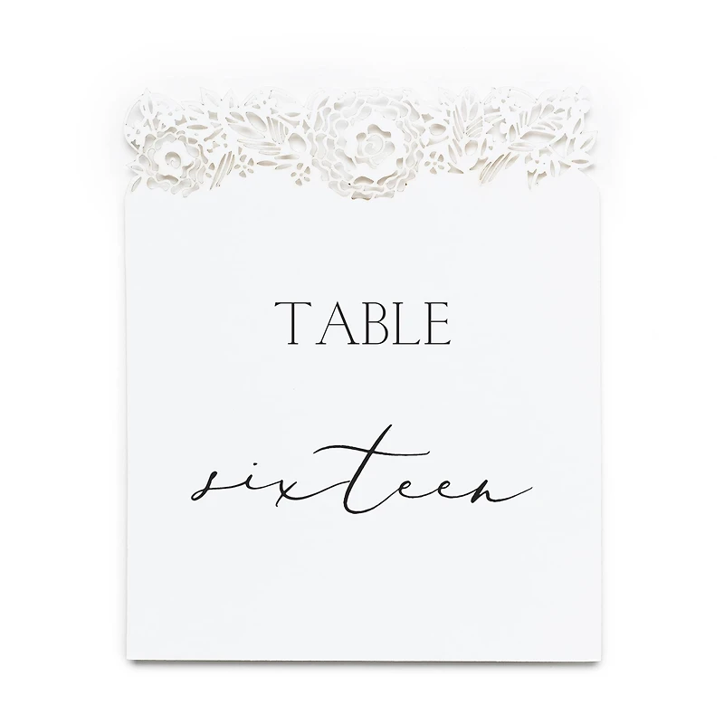 Hortense B. Hewitt Co. Numbers 11-20 Floral Laser Cut Table Number Cards
