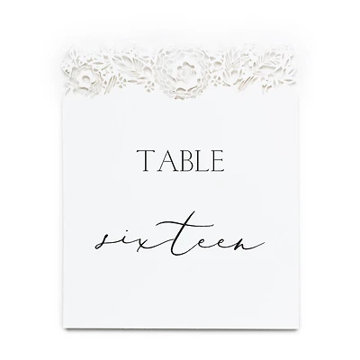 Hortense B. Hewitt Co. Numbers 11-20 Floral Laser Cut Table Number Cards
