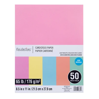12 Packs: 50 ct. (600 total) Light Brights 8.5" x 11" Cardstock Paper by Recollections™