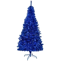 9ft. Pre-Lit Blue Artificial Tinsel Christmas Tree, Clear Lights