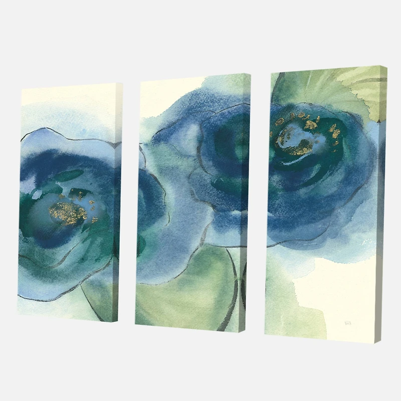 Designart - Blue Floral Poppies III