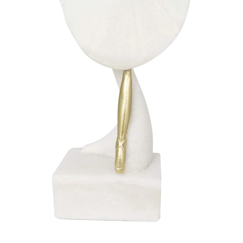 14" Cream Polystone Ballet Dancer Sculpture Décor