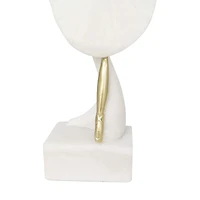 14" Cream Polystone Ballet Dancer Sculpture Décor