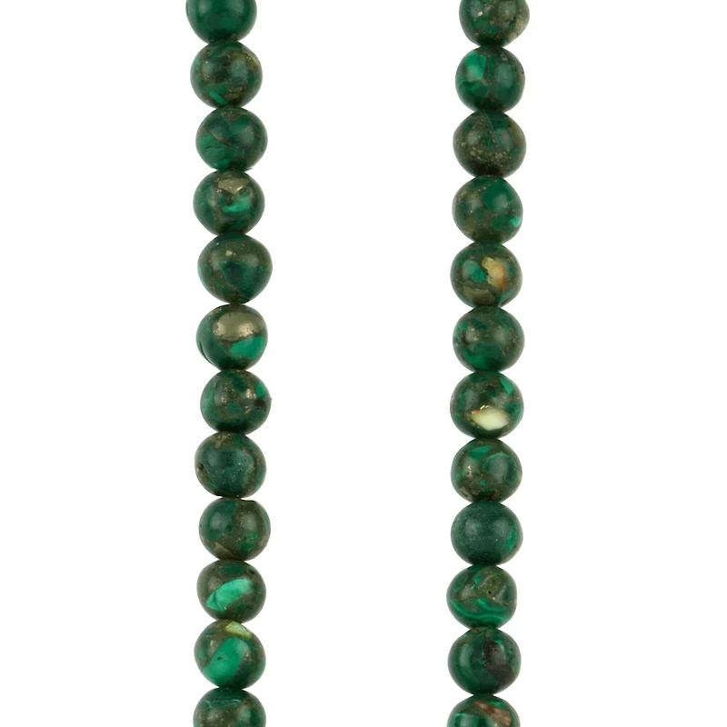 Green Reconstituted Dyed Malachite Round Beads, 5.5mm by Bead Landing™