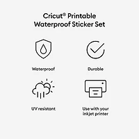 Cricut® White US Letter Waterproof Sticker Set, 6ct.