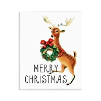 Stupell Industries 11" x 14" Merry Christmas Reindeer Wall Plaque