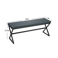 Household Essentials Harper 46.5" Metal & Boucle Bench