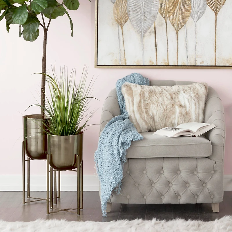 CosmoLiving by Cosmopolitan Black Metal Glam Planter Set