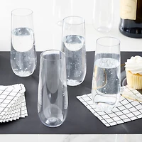 9oz. Clear Plastic Stemless Champagne Flutes by Celebrate It™, 8ct.