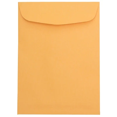 JAM Paper 7.5" x 10.5" Brown Kraft Recycled Manila Open End Envelopes, 100ct.