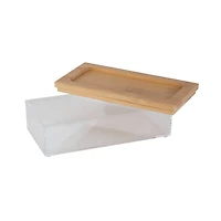Simplify Bamboo Lid Square Clear Organizer