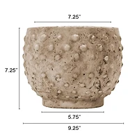 Hello Honey® 7'' Distressed Finish Sandstone Hobnail Planter
