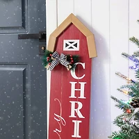 Glitzhome® 42" "Merry Christmas" Wood Barn Porch Sign