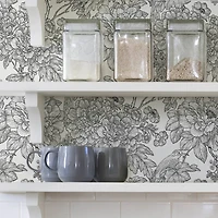 NuWallpaper Black & White Sudbury Peel & Stick Wallpaper