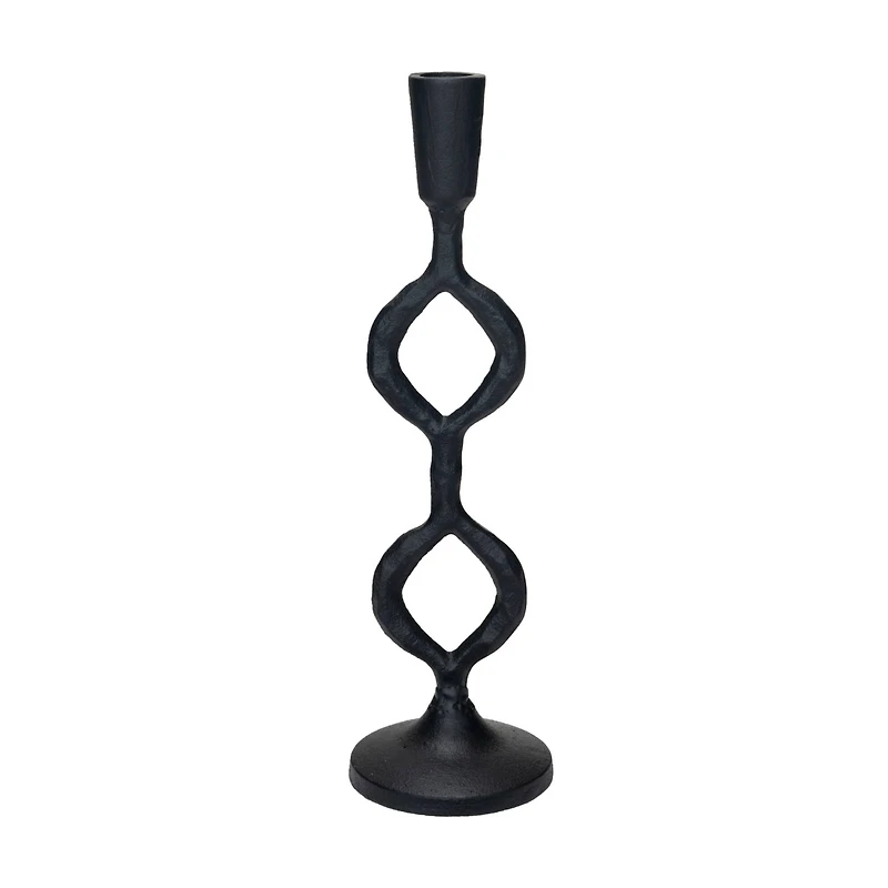 Hello Honey® Black Decorative Cast Metal Taper Candle Holder