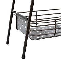 Farmhouse Black Metallic 4-Tier Storage Rack