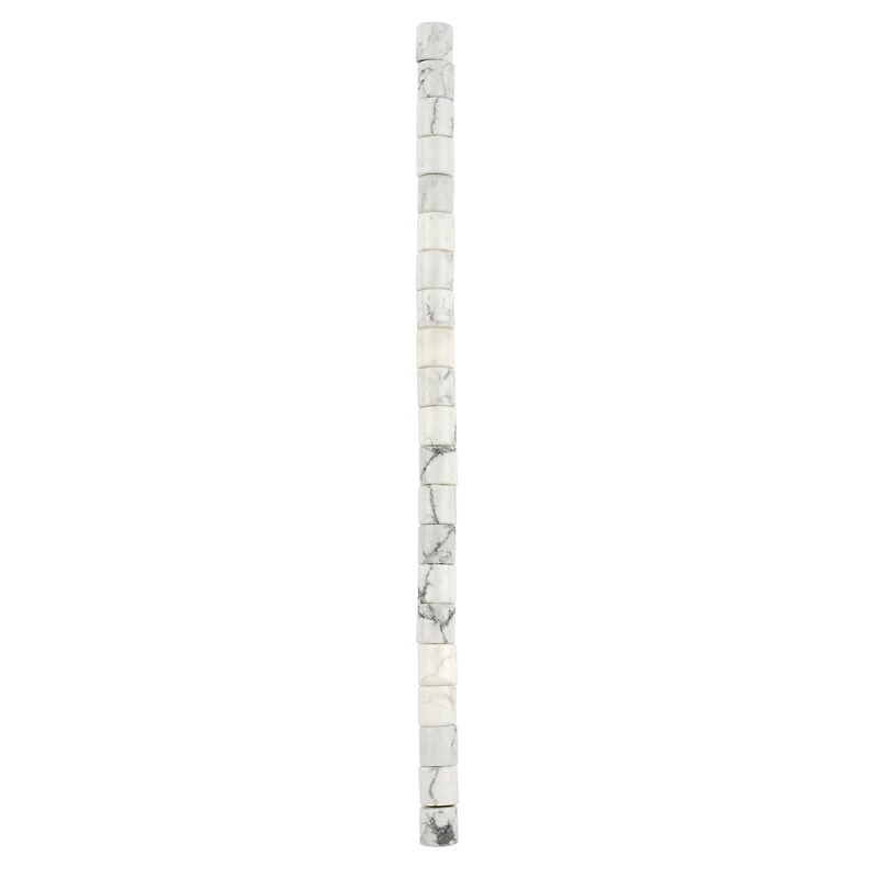 White Howlite Tube Beads, 8mm by Bead Landing™