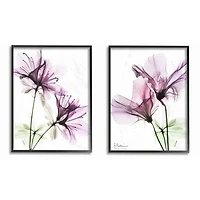 Stupell Industries Purple Flower Bloom Black Framed Wall Art Set