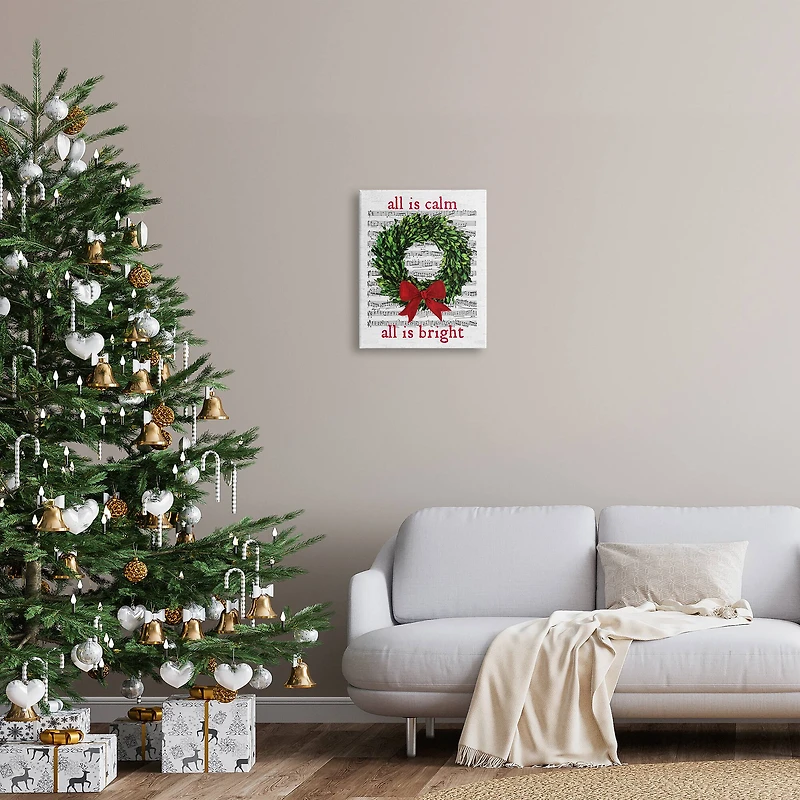 Stupell Industries All Is Calm Christmas Song Canvas Wall Art