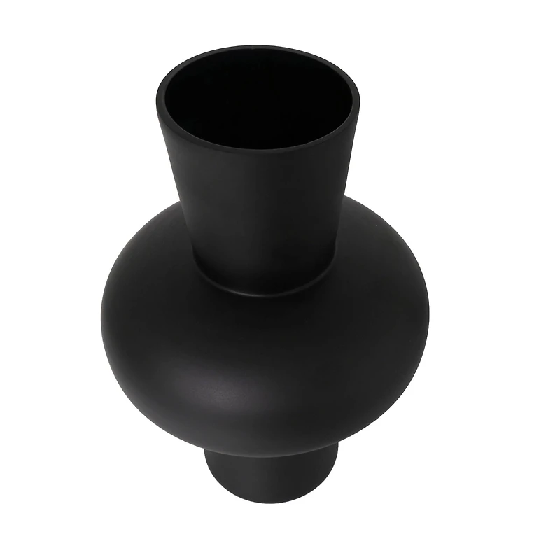 Black Glass Trumpet Vase Set