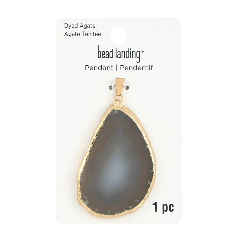 Natural Teardrop Agate Pendant by Bead Landing™