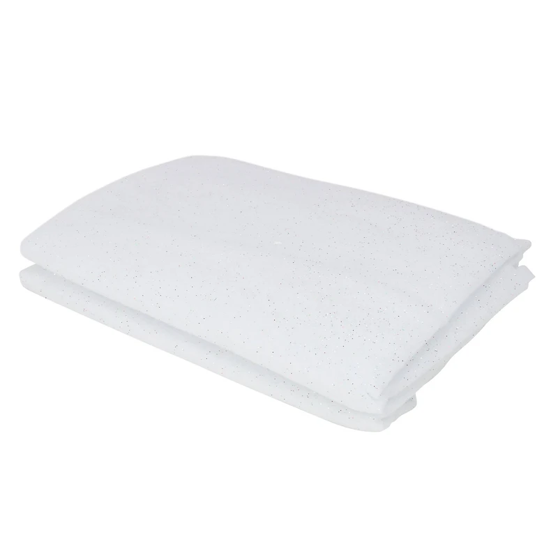 White Glittered Soft Plush Buffalo Artificial Christmas Snow Drape