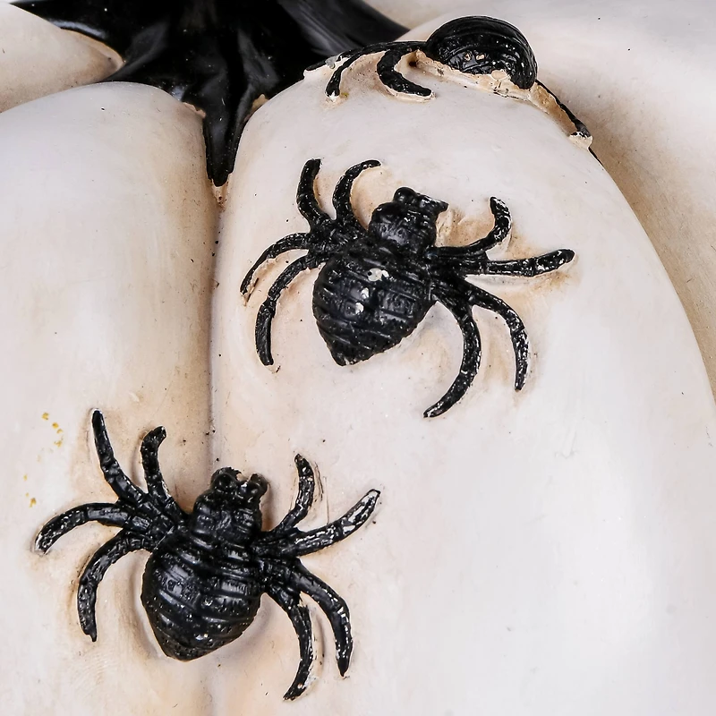 6" Pumpkin Décor with Spiders
