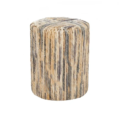 Brown Teak Wood Contemporary Stool, 18" x 15" x 15"