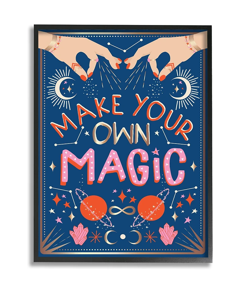 Stupell Industries Make Your Magic Phrase Fashion Hands and Constellations in Frame Wall Art